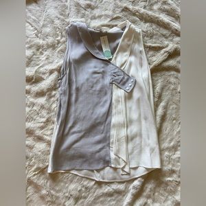 Gray and cream Stitch Fix blouse